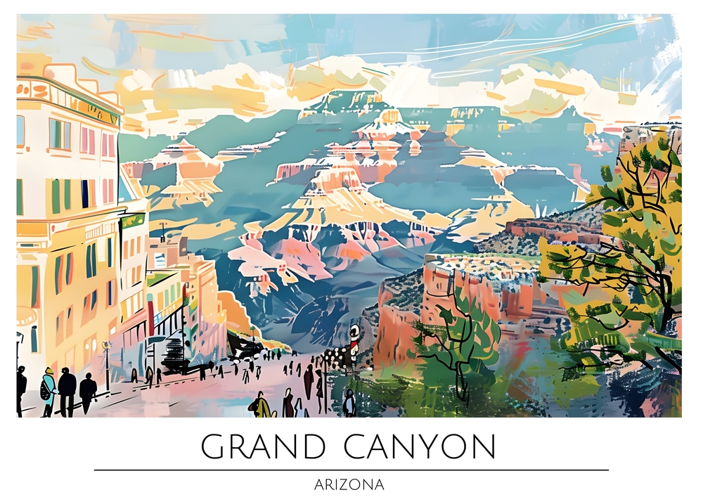 Vibrant Echoes of the Grand Canyon – Arizona Landscape premium reproduction