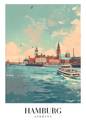 Hamburg Dreamscape - Skyline and Waters wall art