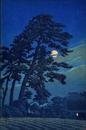 Hasui Kawase - Moonlit Megome Landscape Wall Art wall art