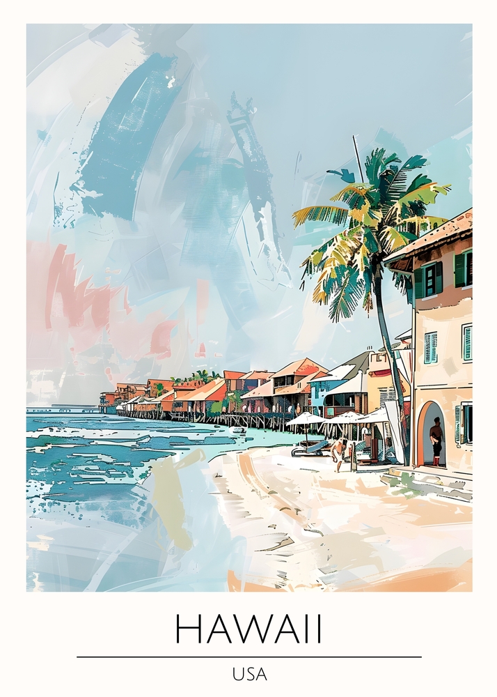 Serenity by the Shore: Hawaiian Coastal Elegance premium reproduction