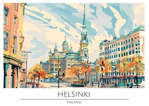 Autumn Splendor: Helsinki Cityscape wall art