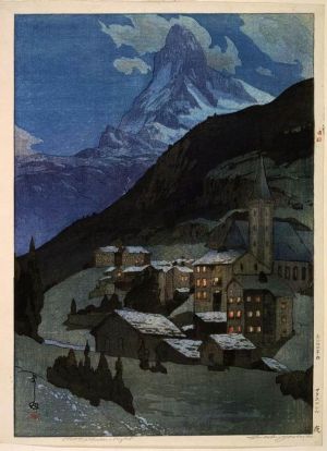 Hiroshi Yashida - Matterhorn Night 1925 Wall Art wall art