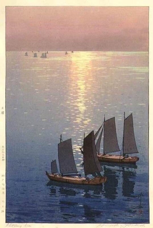 Hiroshi Yoshida - Glittering Sea 1926 Art Print premium reproduction