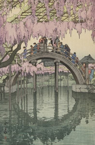 Hiroshi Yoshida - Kameido Bridge Artwork 1927 premium reproduction