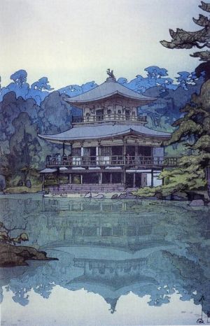 Hiroshi Yoshida - Temple of the Golden Pavilion Art Print wall art