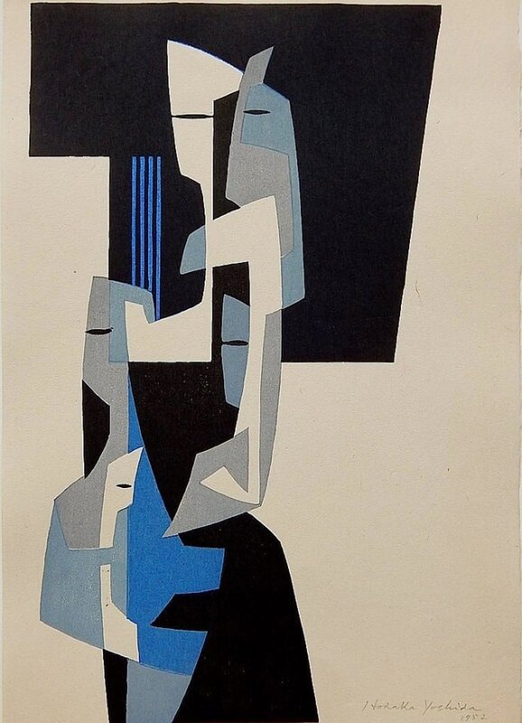 Hodaka Yoshida - Abstract Figures, 1952 Wall Art premium reproduction