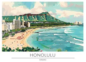 Waikiki Serenity - Coastal Paradise Art wall art