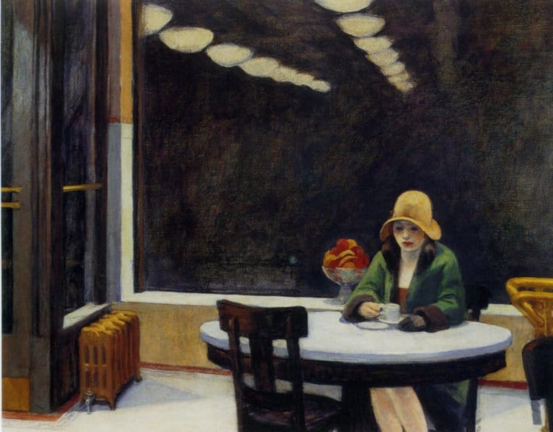 Edward Hopper - Automat Art Masterpiece premium reproduction printed or painted