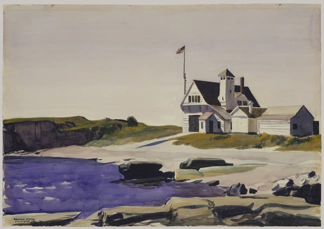 Edward Hopper - Coast Guard Station, Two Lights, Maine premium reproduction printed or painted