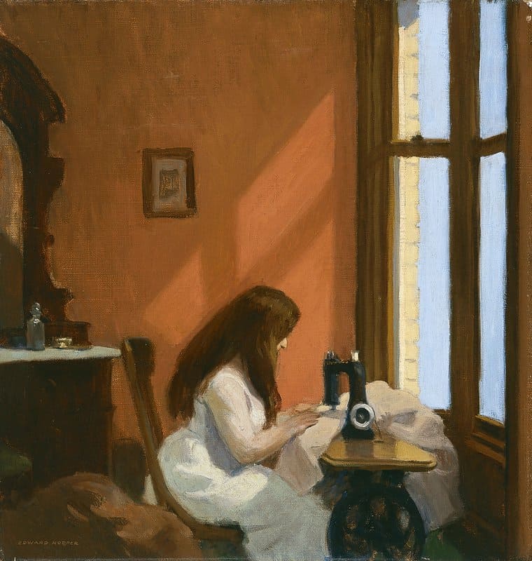 Edward Hopper - Girl at a Sewing Machine Wall Art premium reproduction printed or painted
