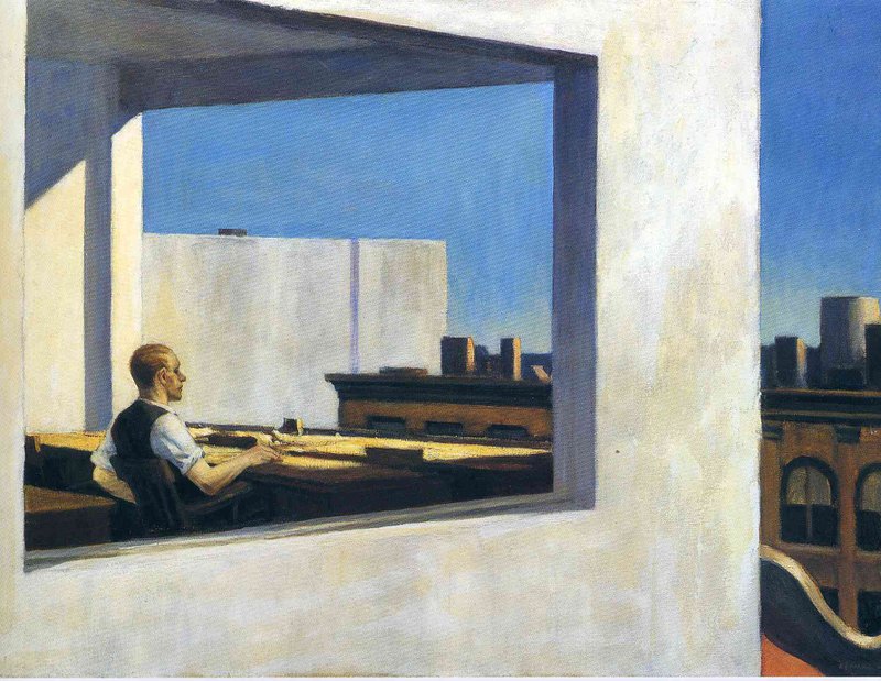 Edward Hopper - Office in a Small City Painting premium reproduction printed or painted