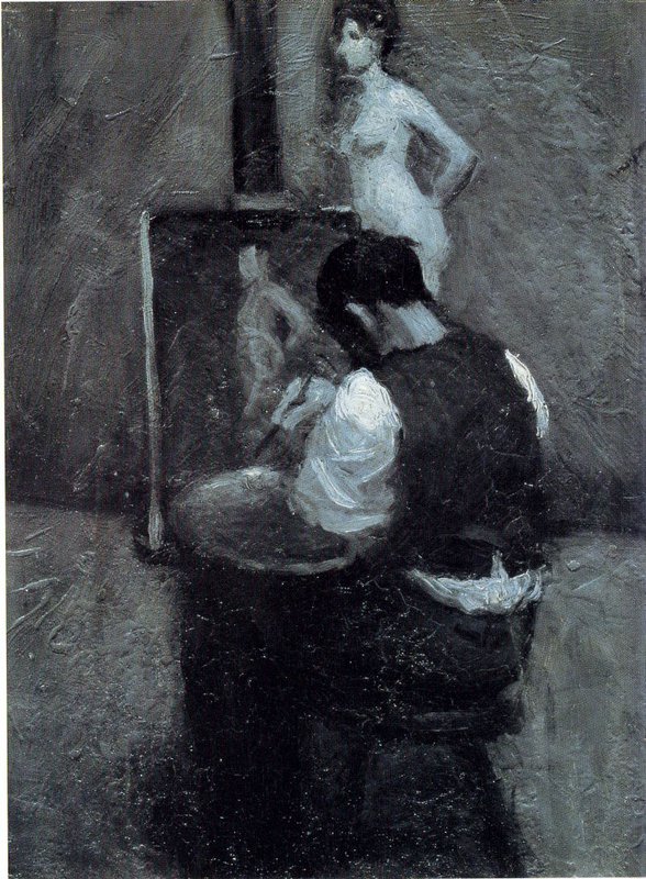 Edward Hopper - Painter and Model premium reproduction printed or painted
