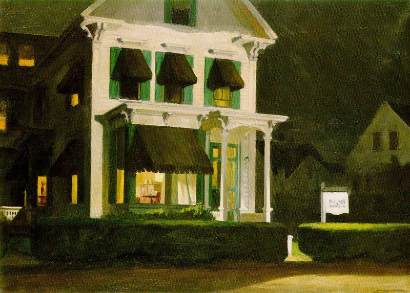 Edward Hopper - Room for Tourists Nocturne premium reproduction printed or painted