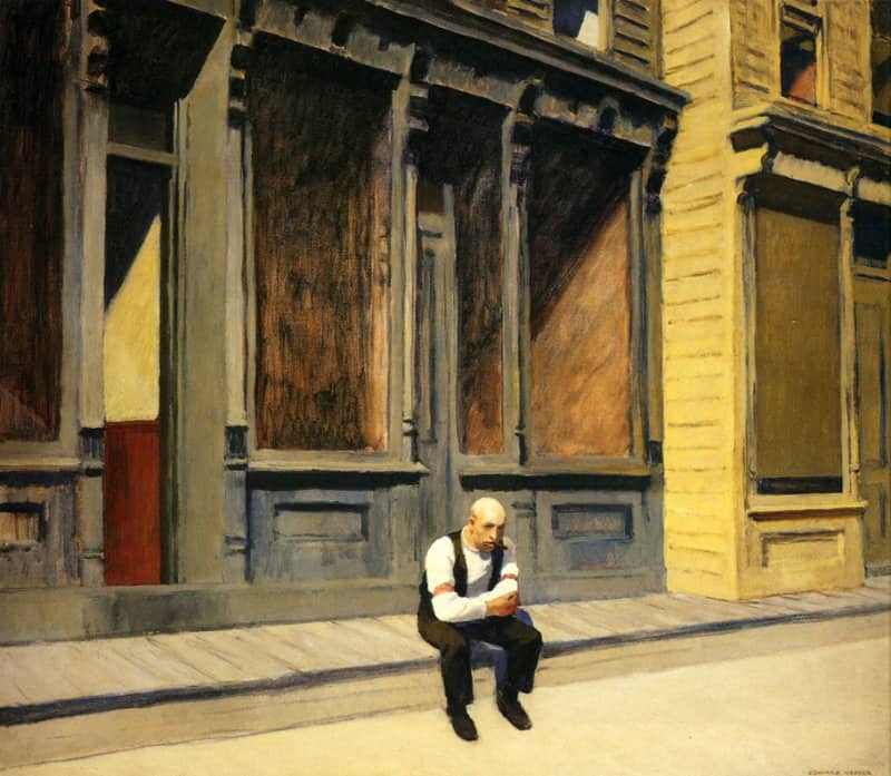 Edward Hopper - Sunday Solitude Art premium reproduction printed or painted
