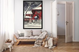 Kawase Hasui: Snow at Kiyomizu Hall in Ueno, 1929 wall art