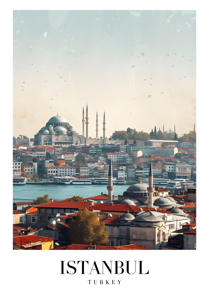 Serenity of Istanbul: A Skyline Portrait premium reproduction