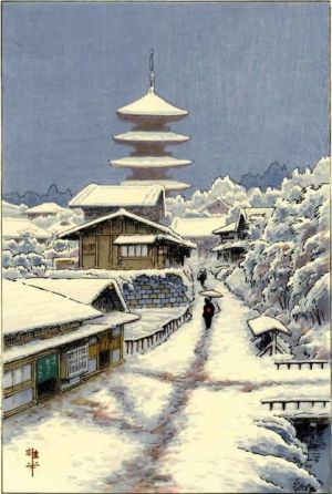 Ito Yuhan - Tennoji Yanaka in Snow, Tokyo Wall Art wall art