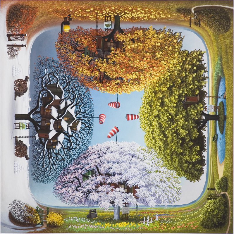 Jacek Yerka Apple Calendar premium reproduction printed or painted