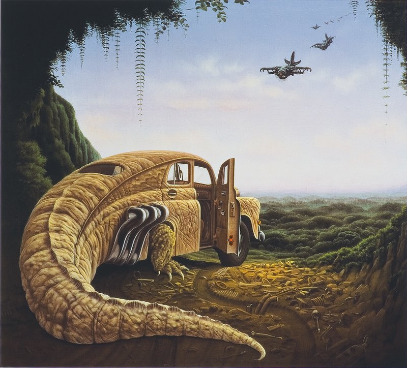 Jacek Yerka Attack In The Morning premium reproduction printed or painted