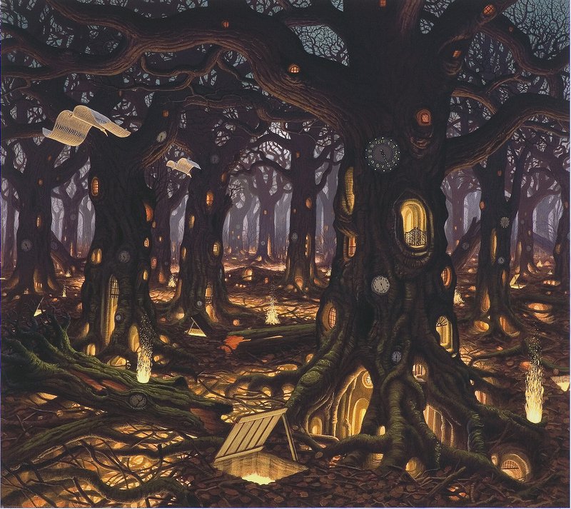 Jacek Yerka Autumn premium reproduction printed or painted