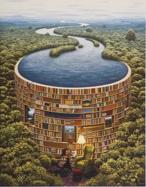 Jacek Yerka Bible Dam wall art
