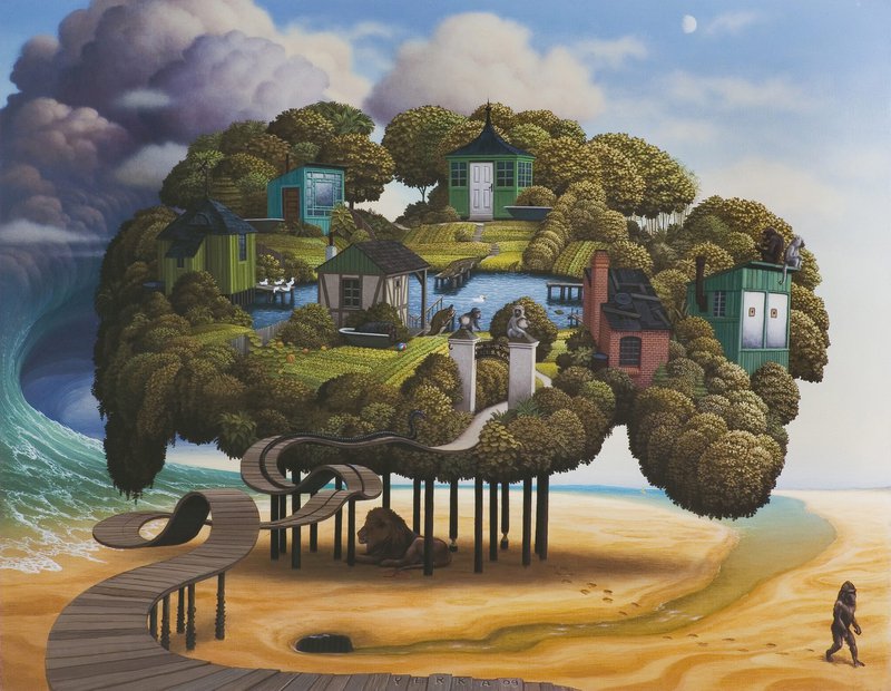 Jacek Yerka Drain premium reproduction printed or painted