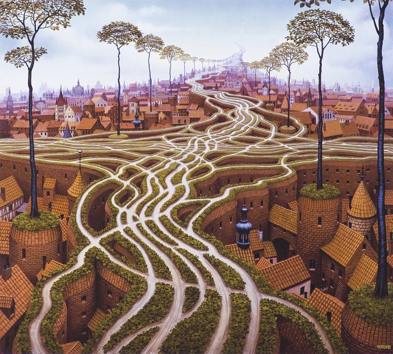 Jacek Yerka Erosion premium reproduction printed or painted