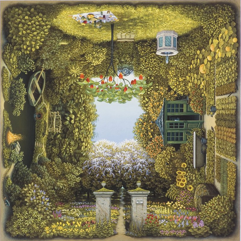 Jacek Yerka Gardener S Garden premium reproduction printed or painted