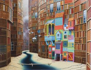 Jacek Yerka Ink Street wall art