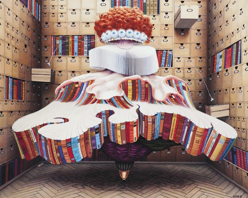 Jacek Yerka Librarian premium reproduction printed or painted
