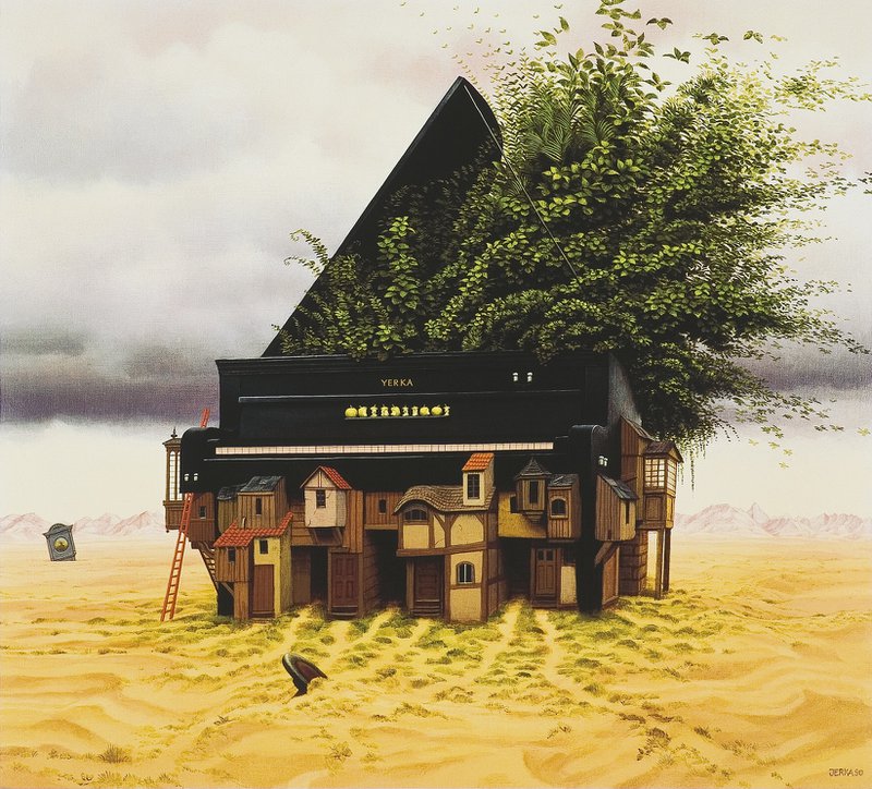 Jacek Yerka Piano premium reproduction printed or painted