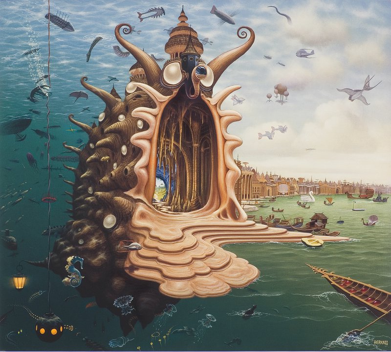 Jacek Yerka Port premium reproduction printed or painted