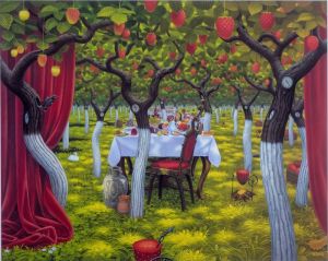 Jacek Yerka Strawberry Garden wall art