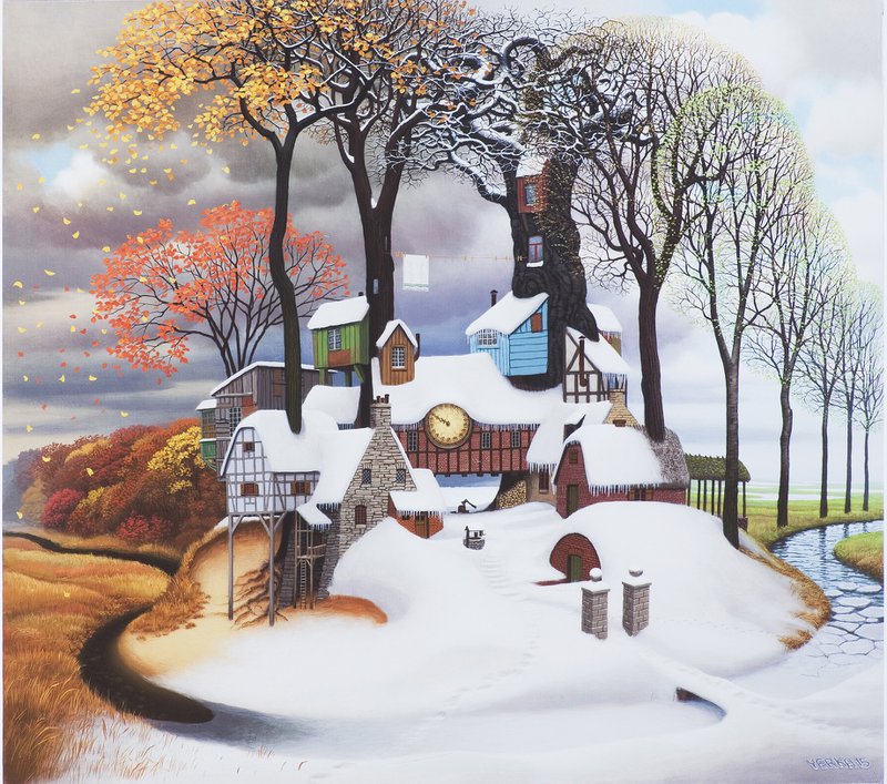 Jacek Yerka Winter Madeira premium reproduction printed or painted