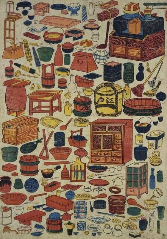Intricate Tapestry of Edo-Era Artistry: A Japanese Still Life premium reproduction