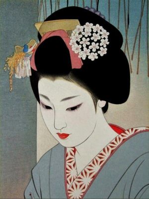 Elegant Contemplation: Traditional Japanese Beauty wall art