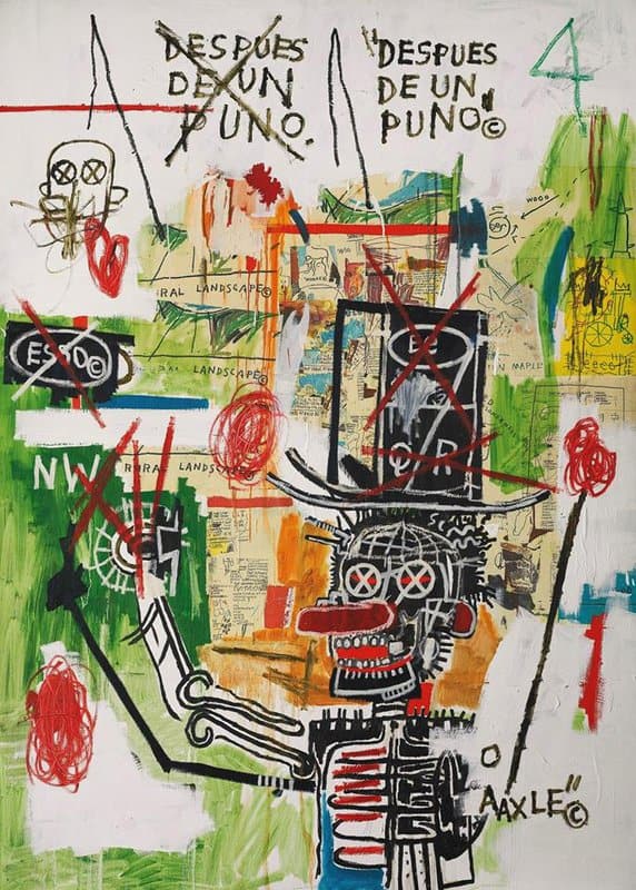 Jean-Michel Basquiat - After a Fist, 1987 premium reproduction printed or painted