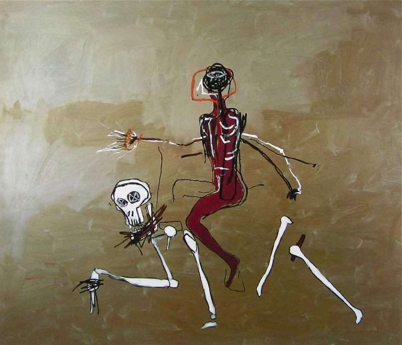 Jean-Michel Basquiat: Riding With Death premium reproduction printed or painted