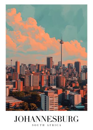 Vibrant Urban Skyline of Johannesburg, South Africa wall art