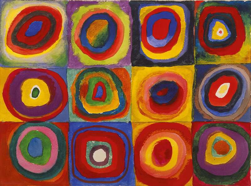 Kandinsky Color Study Squares With Concentric Circles