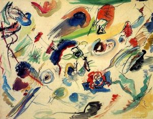 Kandinsky First Abstract Watercolor Painting artwork on canvas