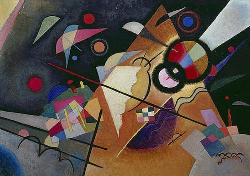 Kandinsky: Abstract Composition with Yellow Accents premium reproduction