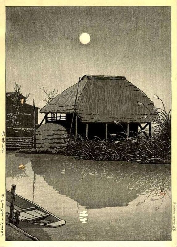Kawase Hasui: Moon at Itako, 1936 premium reproduction