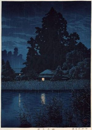 Kawase Hasui: Nocturnal Rain in Omiya, 1930 wall art