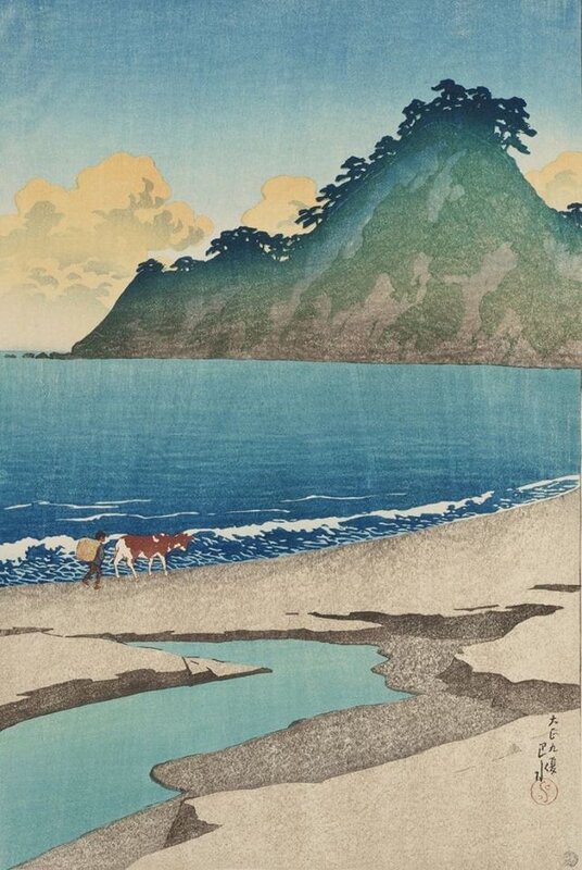 Kawase Hasui: Summer Morning on Iwaino Beach (1920) premium reproduction
