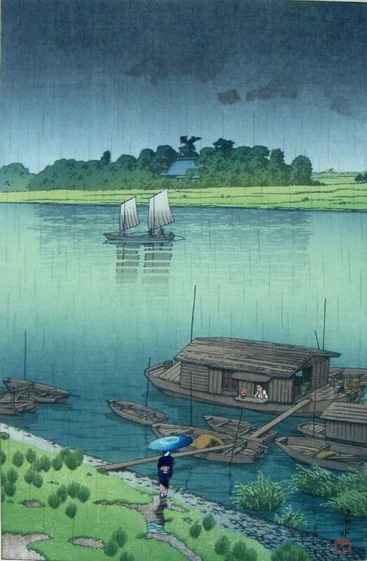 Kawase Hasui: Summer Rain, 1932 premium reproduction