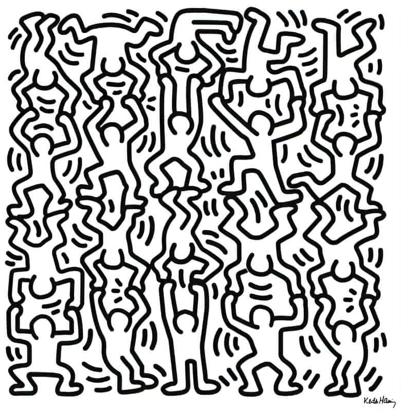 Keith Haring Acrobats premium reproduction printed or painted