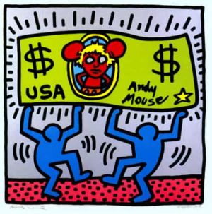 Keith Haring Andy Mouse 1986 - Iconic Pop Art Fusion wall art