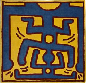 Keith Haring Blue Acrobats wall art