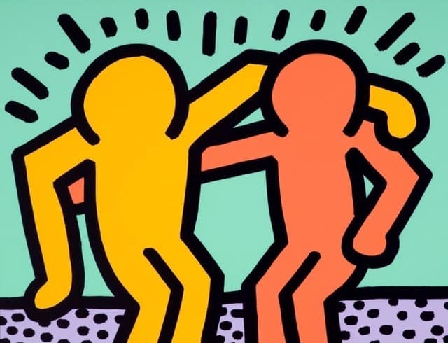 Keith Haring Buddies premium reproduction printed or painted